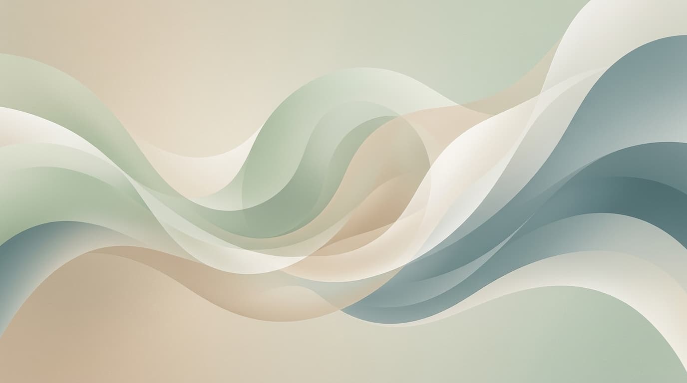 Abstract mindfulness art with sage and beige gradients